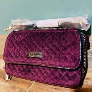 Vera Bradley Quilted Crossbody Wallet – Wine / Plum Purple